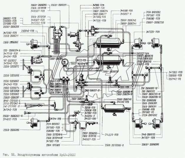256Б1-3506299-10 Трубка к тормозам заднего моста в сборе