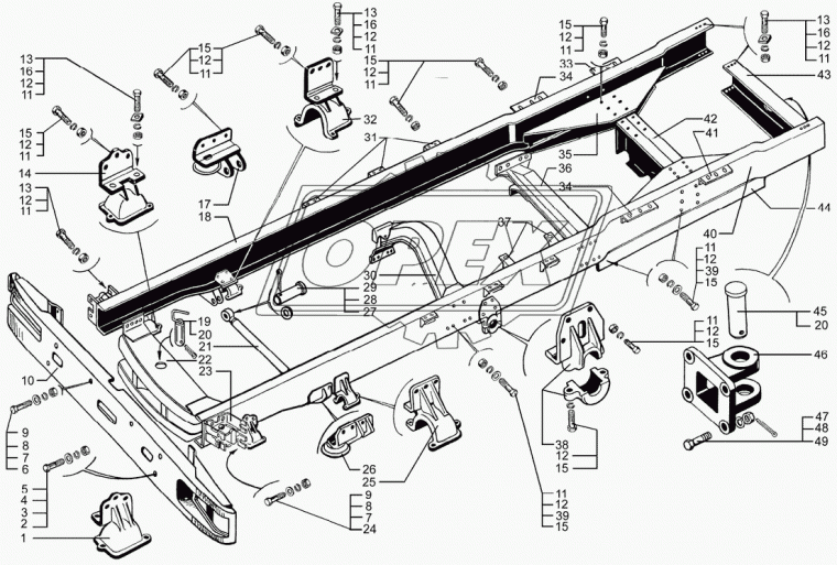 6510-2801198 Поперечина N5 КрАЗ
