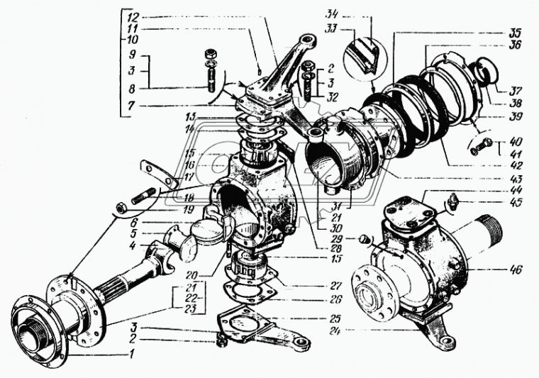 6437-2304040 Корпус поворотного кулака правый КрАЗ