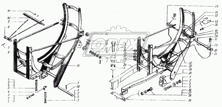 6443-3105010 Держатель запасного колеса КрАЗ