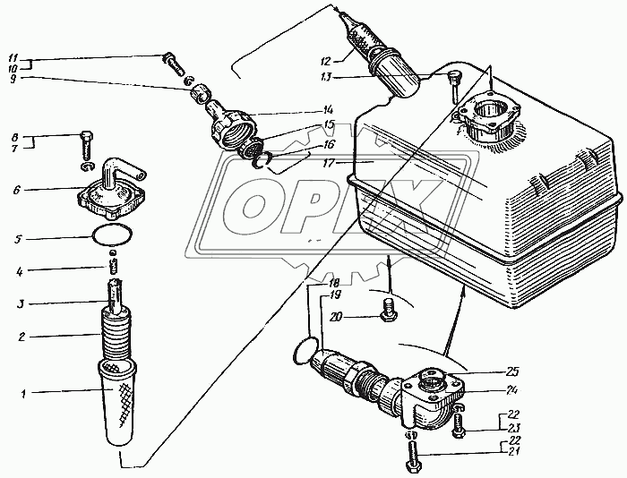 6505-8608039-12 Щуп масляный ф5/ф28 L=110 L1=98 М16х1,5 КрАЗ