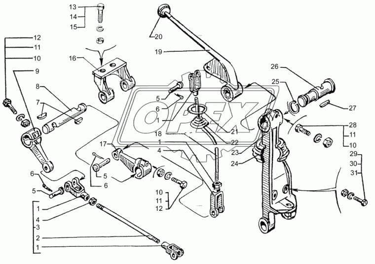 6510-1804049 Кронштейн валика рычагов промежуточных КрАЗ КрАЗ