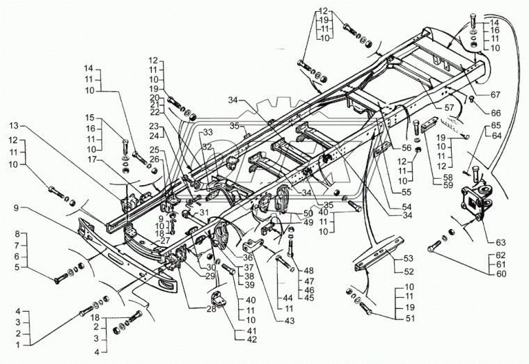250-1801052-10 Поперечина КрАЗ