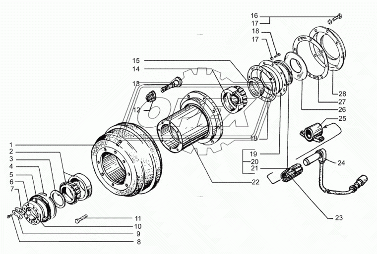 65055-3104010 Ступица задн.колеса с барабаном КрАЗ