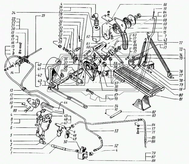 6505-1108015 Рычаг педали акселератора КрАЗ
