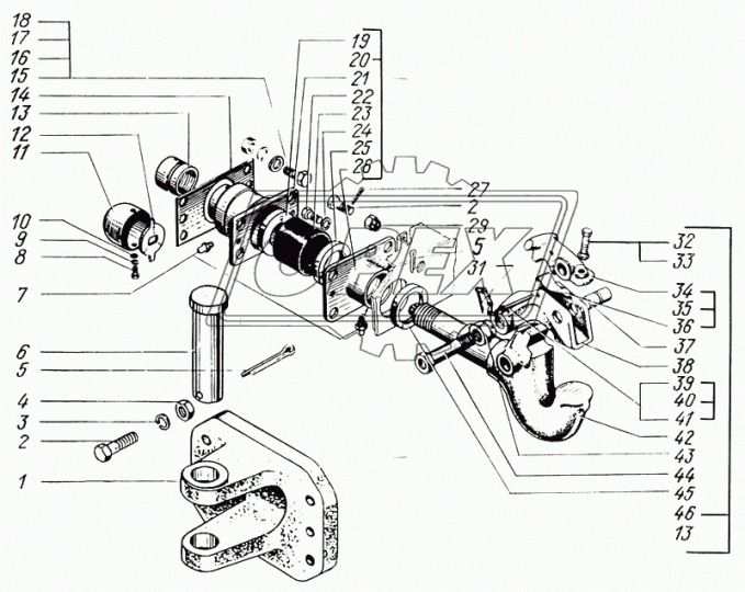 346422-П29 Палец ф35х137 L1=127 под шплинт КрАЗ
