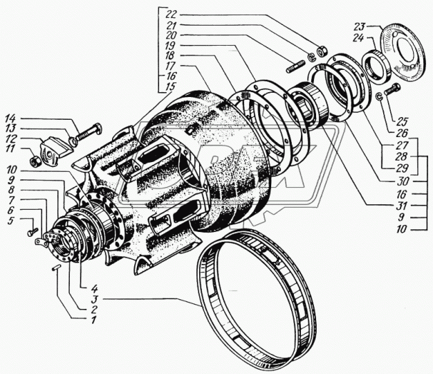 6505-3502061 Маслоотражатель (сталь) ф98х220х11 2отв.ф15 КрАЗ