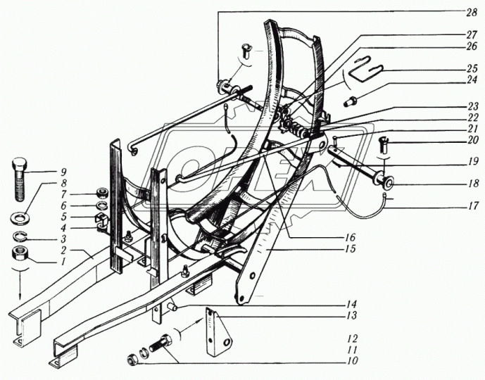 6444-3105010 Держатель запасного колеса КрАЗ
