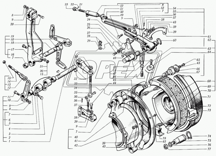 6510-3508039 Тяга ф10 L=1120 задняя в сборе с вилками регулируемая КрАЗ