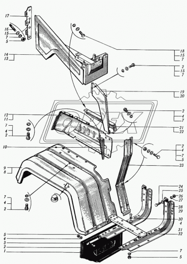 6510-8405200 Кронштейн подножки прав. КрАЗ