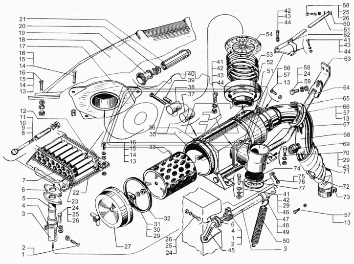 6437-1109700-01 Воздухозаборник капота в сборе КрАЗ