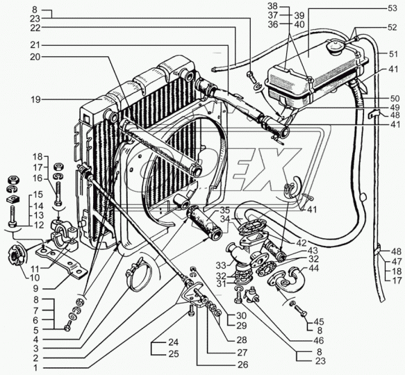 65055-1303016 Патрубок (алюм.) L=300; 3 ромбич.фланца/выход под шланг ф60 КРАЗ (тройник) КрАЗ