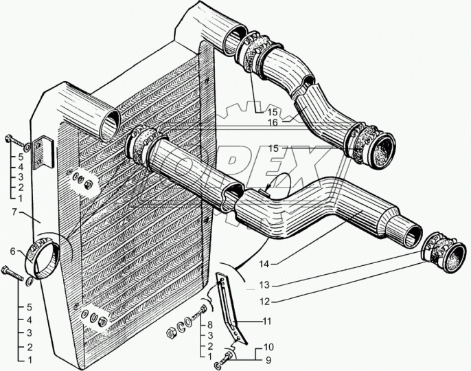 65055-1323010 Охладитель КРАЗ наддувочного воздуха