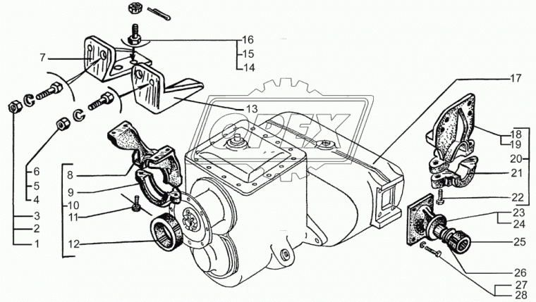 210-1801020 Кронштейн РК задний КрАЗ