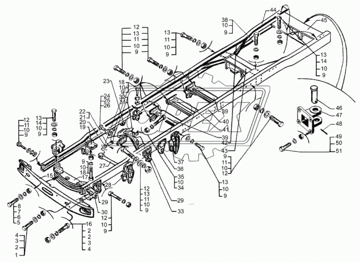 6505-2801172 Поперечина №4 КрАЗ