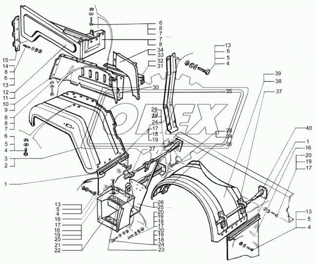 6505-8403285 Брызговик крыла боковой левый 64431-8403285 КрАЗ