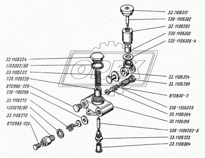 33.1106232 Пружина стяжная L=45 (11вит.) ф14х18 dвит=2,5 ГОСТ 18793 ЯЗДА