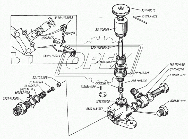 33.1106306 Кольцо (РТИ) квадр.сеч. ф13х24х2 на ТННД КАМАЗ