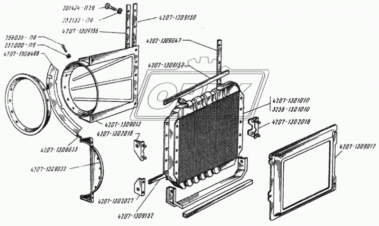 5256-1301010 Радиатор водяной ЛИАЗ-5256; (3-рядн.медный) ШААЗ