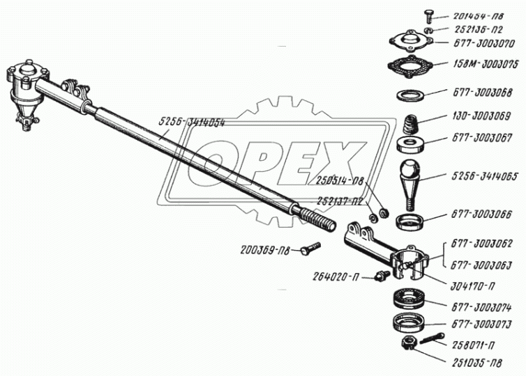 5256-3414054 Тяга рулевой трапеции поперечная голая (труба) КанашААЗ