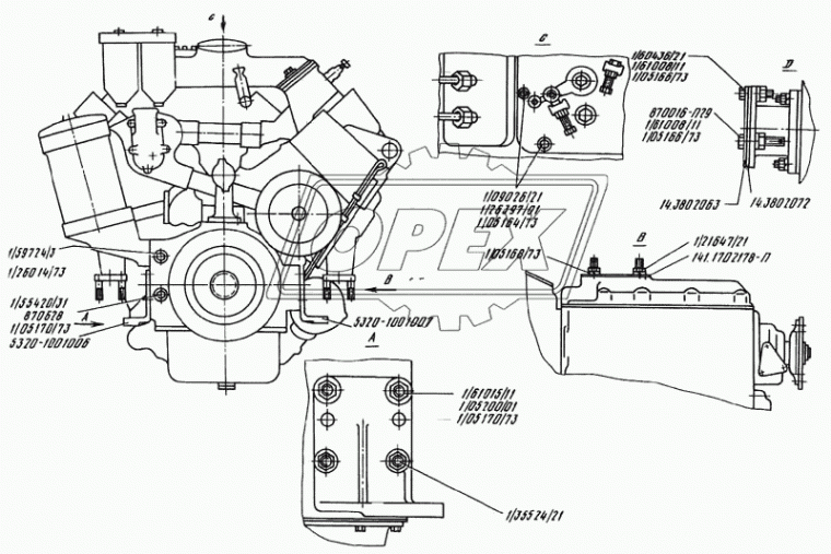 14.3802072 Заглушка (сталь) треугольная 3отв.ф9 КАМАЗ