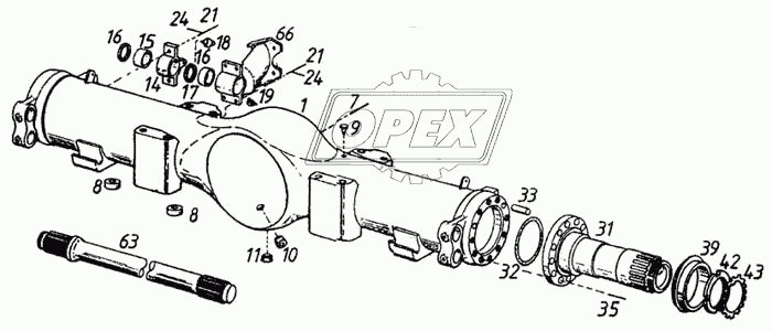 599.00-3310-104 Гайка С/И оси заднего моста концевая ЛИАЗ-5256