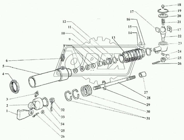 375-3405030-10 Поршень со штоком и уплотнительн. кольцами УРТ