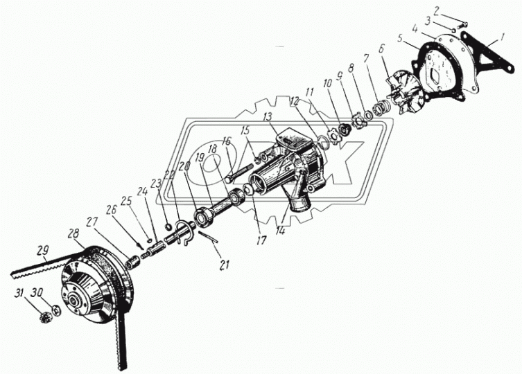 120-1307044 Кольцо стопор. кругл.сечения (сталь) ф16х19х1,5 С/И пружинное ЗИЛ
