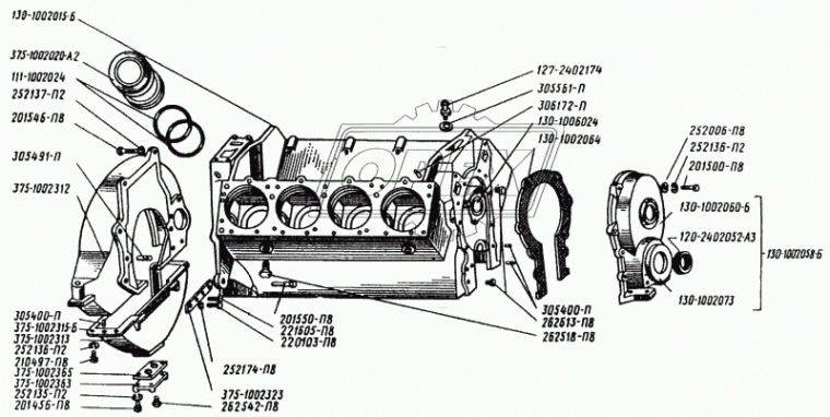 375-1002365 Прокладка прямоуг. 75х145; фвнутр=40/40; 4отв.ф9, крышки маслосборника АРТИ