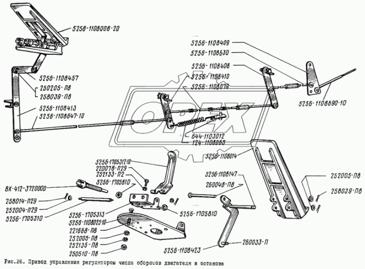 5256-1705810 Гайка С/И рычага управления регулятором ЛИАЗ-5256