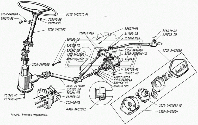 5256-3401043 Вал рулевого механизма ЛиАЗ-5256 ЛиАЗ ОАО