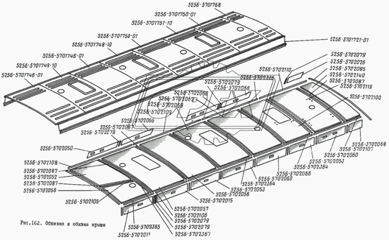 5256-5702011 Панель крыши передняя левая в сборе ЛиАЗ ОАО