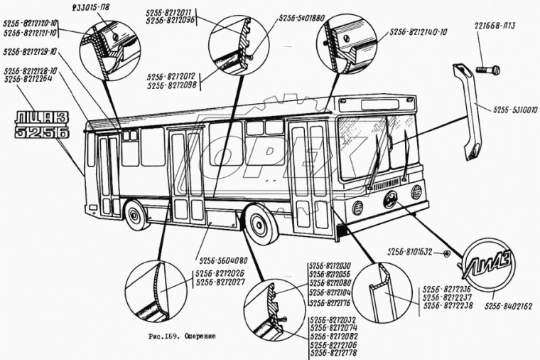 5256-8212236 Профиль декоративный двери правый ЛиАЗ ОАО