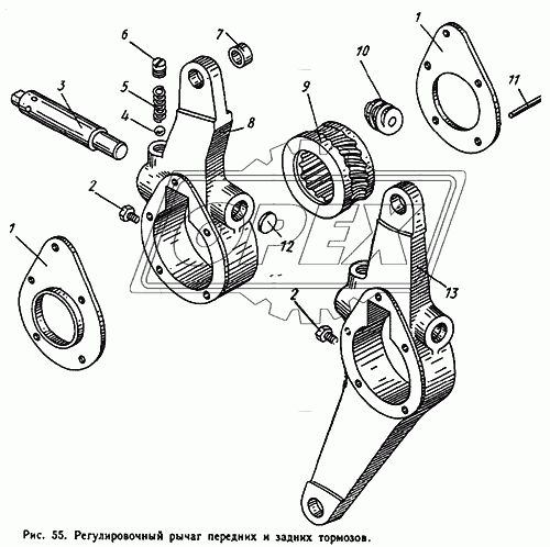 677-3501136 Рычаг тормоза(трещетка) регулир. правый КанашААЗ