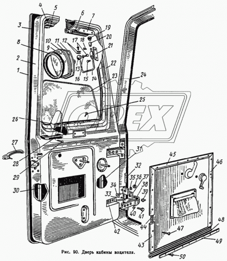 677-6403635 Стекло двери кабины водителя 755х612