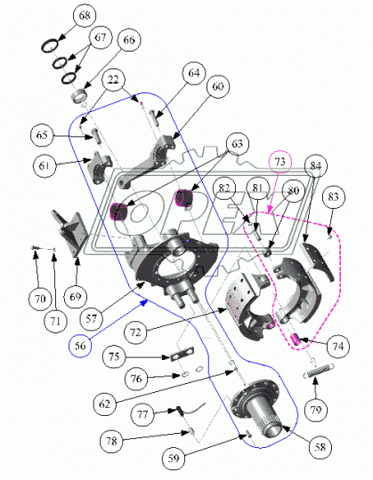 340-004-7541 держатель тормозног цилиндра правый КАМАЗ-6520, 5460 КАМАЗ-УВК