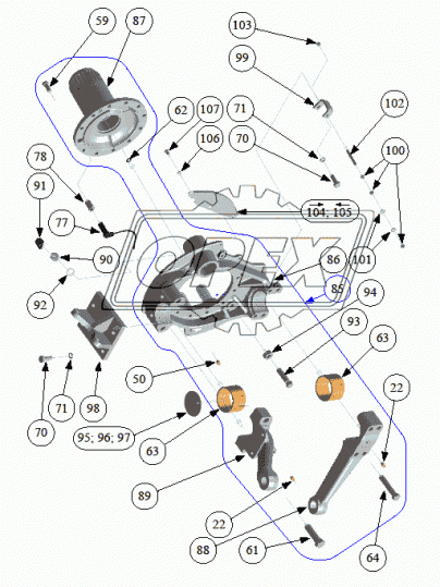 340-003-7541 держатель тормозног цилиндра левый КАМАЗ-6520, 5460 КАМАЗ-УВК