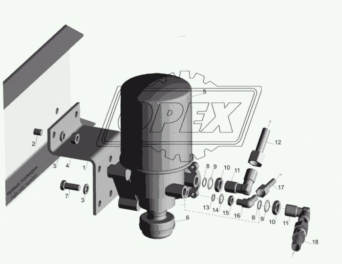 437030-3506142 Трубка со шлангом МАЗ
