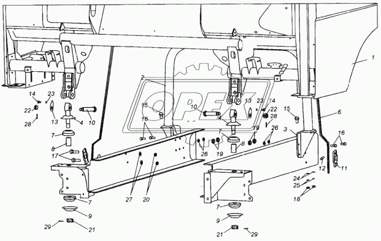 4370-5001215 Трос (сталь) ф7 L=1000 страховочный кабины МАЗ-4370 "Зубрёнок" МАЗ