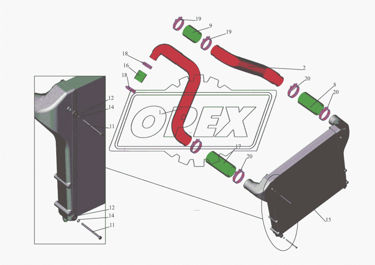 437143-1323094-001 Шланг (патрубок) ф70х80 L=80 патрубок охладителя н/о МАЗ-4370,"Зубренок" IVECO Cityclass (1997-2021); силикон МАЗ