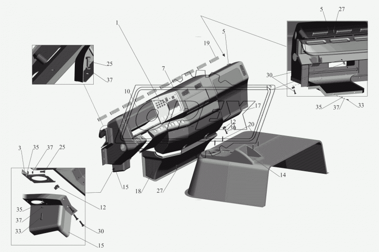 4371-5300016 Панель приборов в сб. ОЗАА