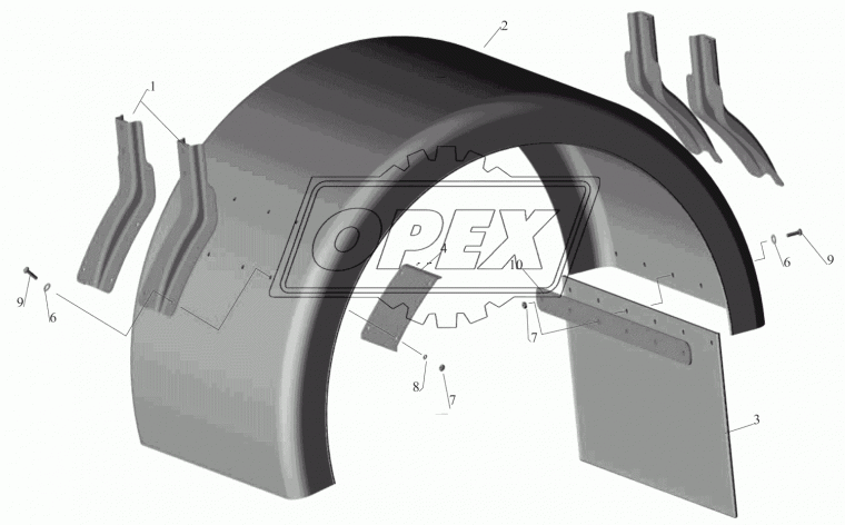 4370-8511016-010 Крыло (ПВХ) (К-570/ К-580) двухскатное МАЗ-4370,ГАЗ-33104,Валдай ОЗАА
