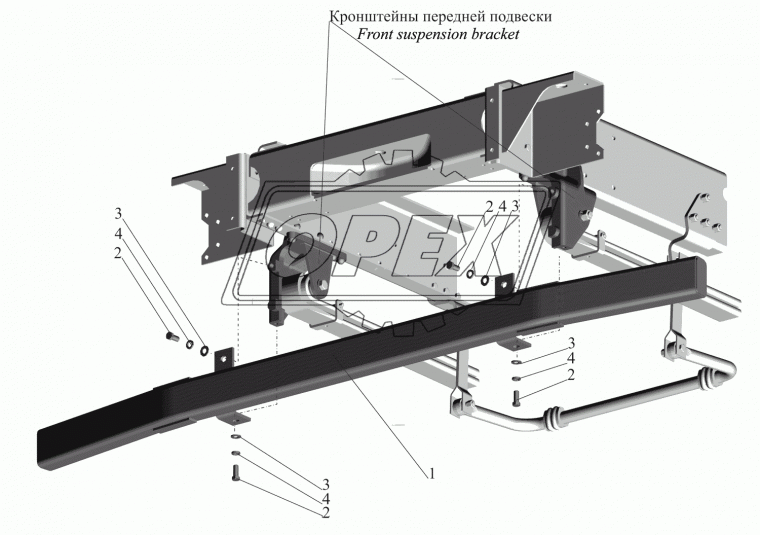 4370-2809010 Брус противоподкатный МАЗ МАЗ