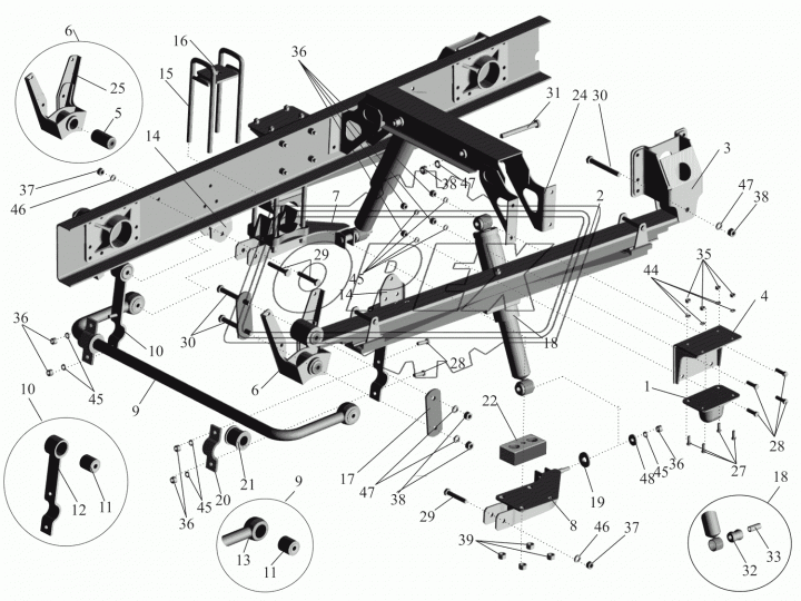 4370-2912408-010 Стремянка рессоры МАЗ задней; (L=320 мм., М16х1,5) АШ