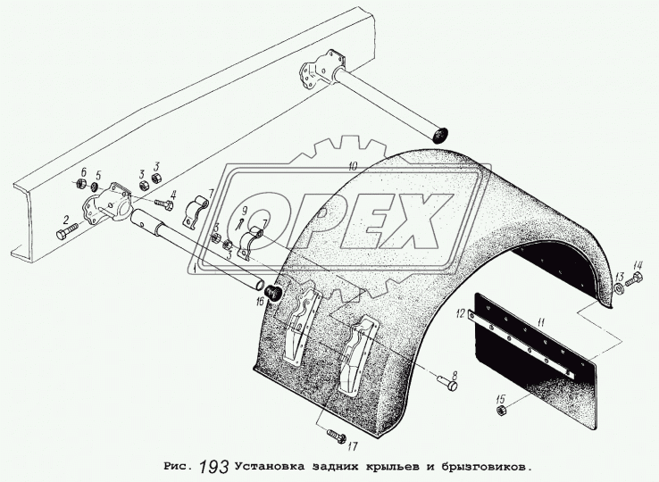 54322-8511123 Кронштейн крепления крыла МАЗ (L=790, труба) МАЗ
