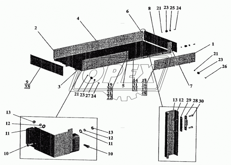 5335-8502010-20 Борт боковой L=2350х700 стальной МАЗ