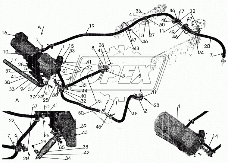 64229-1015407 Шланг МБС ф8х14 L=555 без наконечников МАЗ