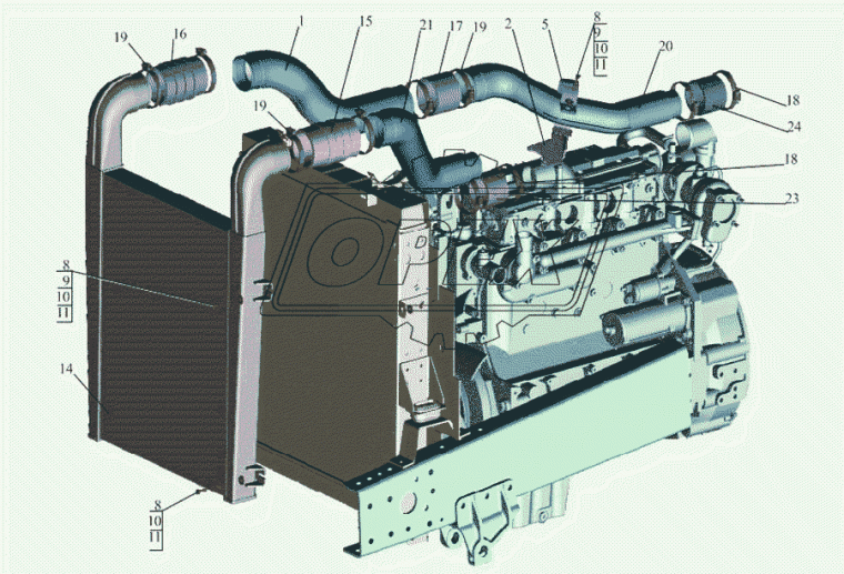 533731-1323040 Труба (сталь) ф84х90/63х70 L=630 ПОДВОДЯЩАЯ сб. МАЗ