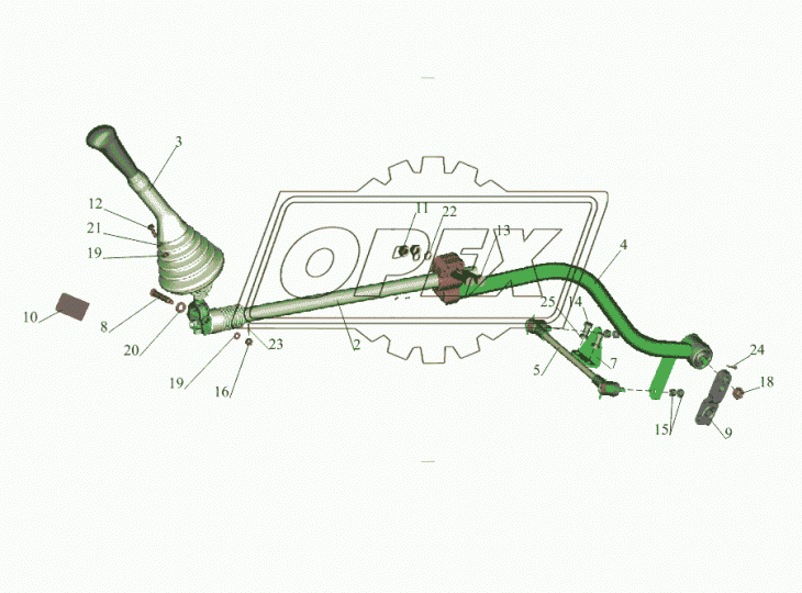 555131-1703448 Хвостовик рычага КПП сб. МАЗ