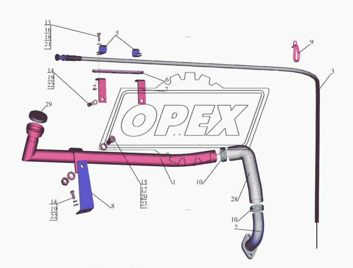 533632-1018014 Труба (сталь) ф38 L=750 кривая,заливная в сб.с горловиной МАЗ